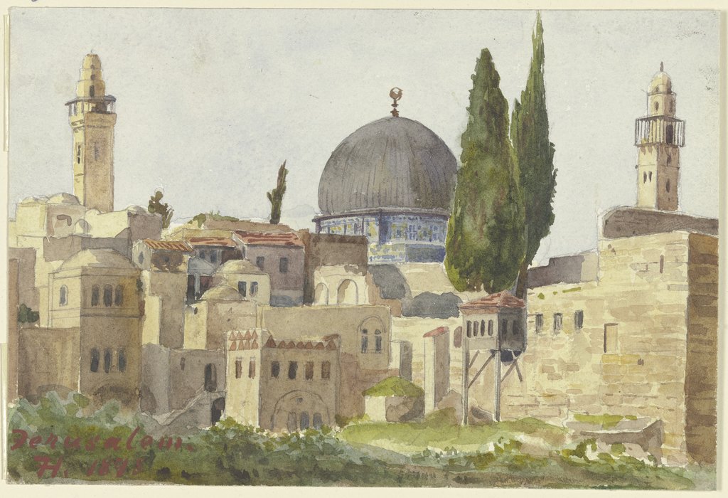 Teilansicht von Jerusalem, Blick auf die Omar-Moschee, Fritz Hauck