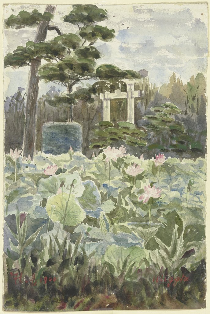 Partie eines japanischen Gartens, Fritz Hauck
