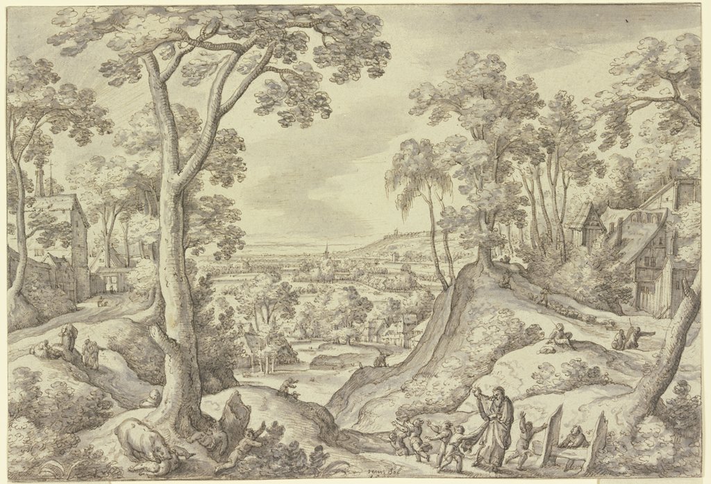 Landschaft mit dem Propheten Elisa, Hans Bol