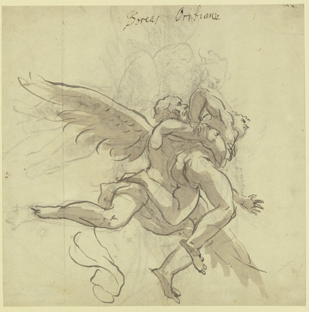 Die Entführung eines Mannes durch Boreas, Italienisch, 17. Jahrhundert