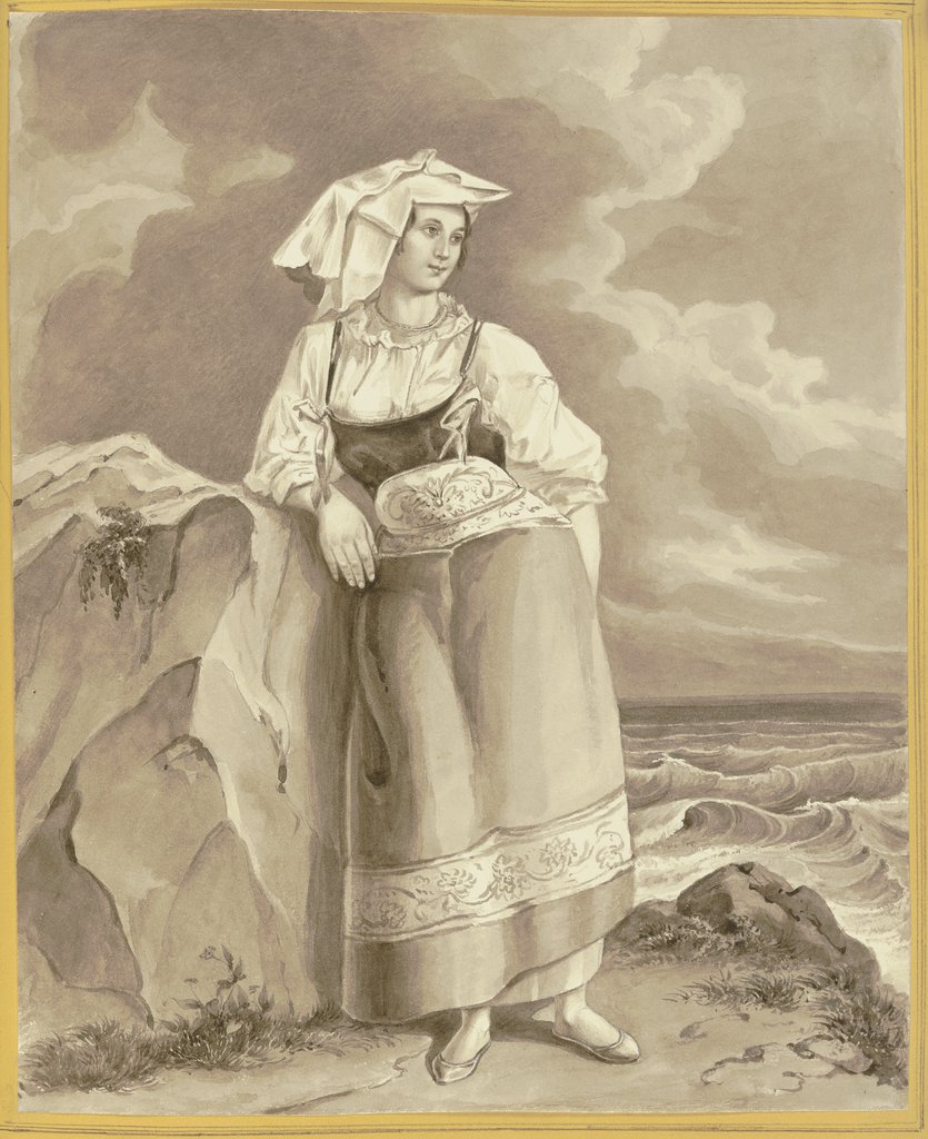 Italienerin am Meeresstrand, Anna von Biedenfeld