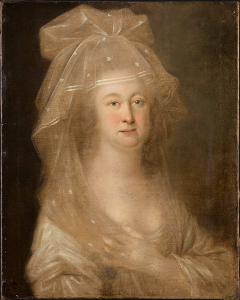 Bildnis einer Frau mit Schleier, Deutscher Meister der zweiten Hälfte des 18. Jahrhunderts