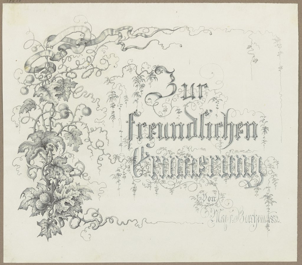 Zur freundlichen Erinnerung 1852, Max von Berchem