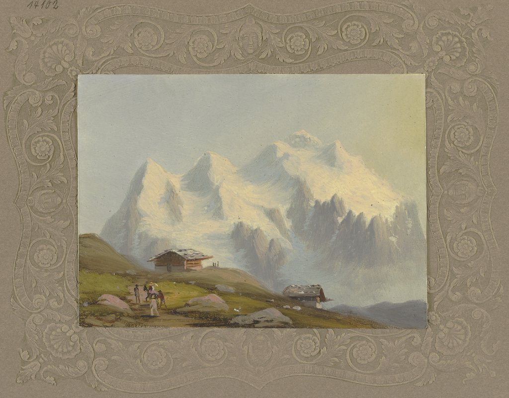 Schneegipfel eines Alpenberges, German, 19th century