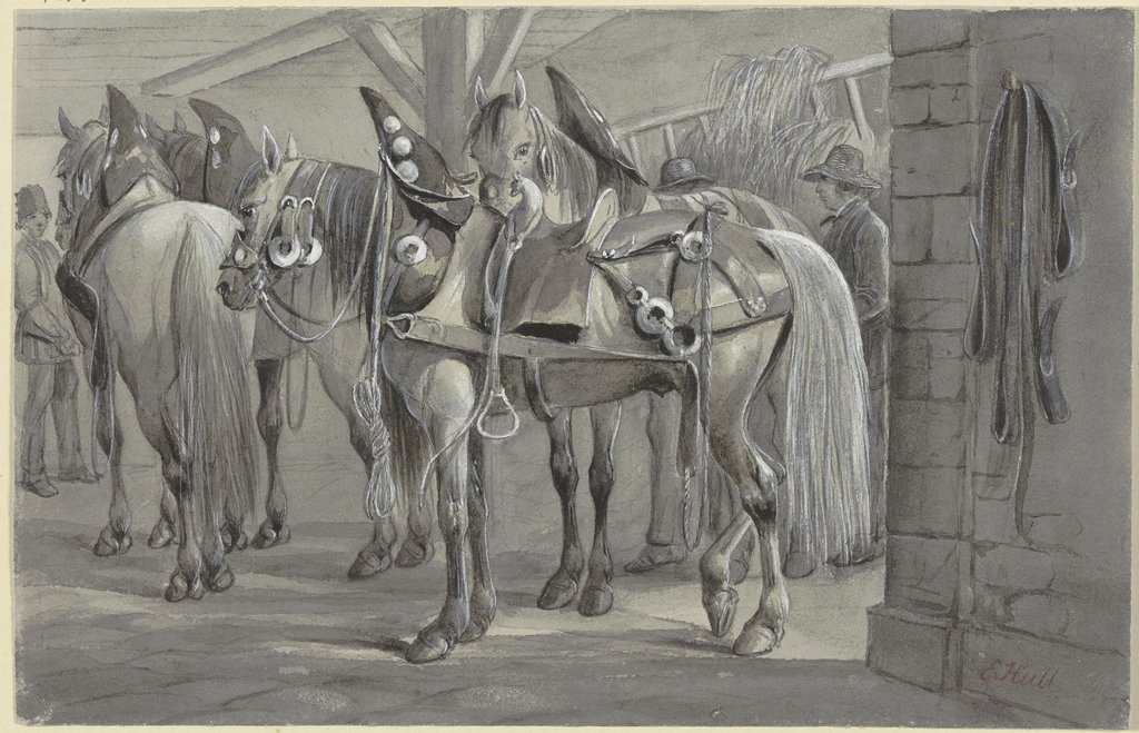 Angeschirrte Pferde, Edward Hull