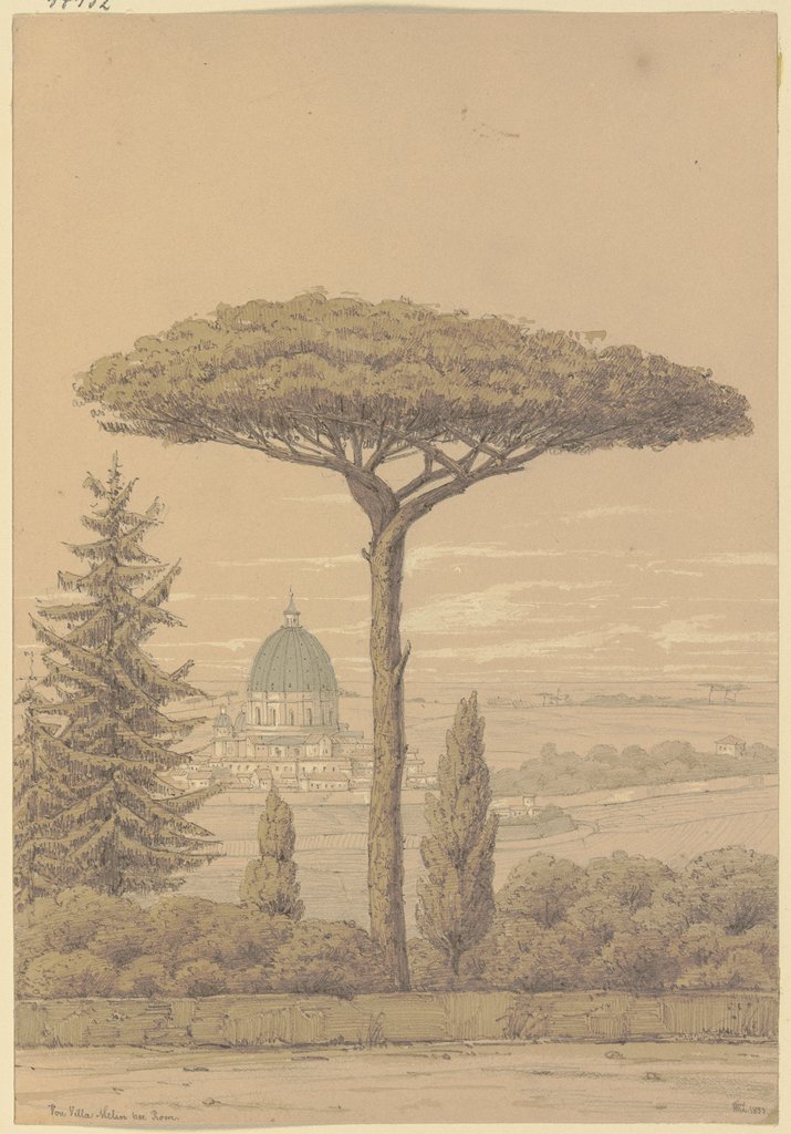 Blick von der Villa Melin bei Rom, Monogrammist F.W.L.