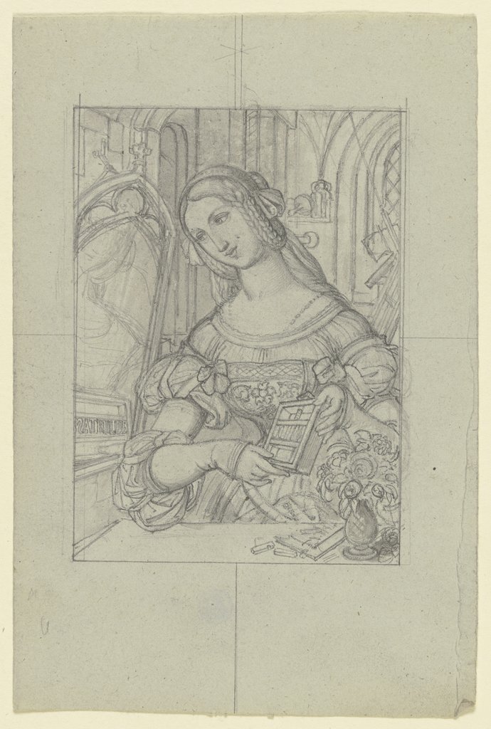 Weibliche Halbfigur (Entwurf für Almanachbilder), Ferdinand Fellner