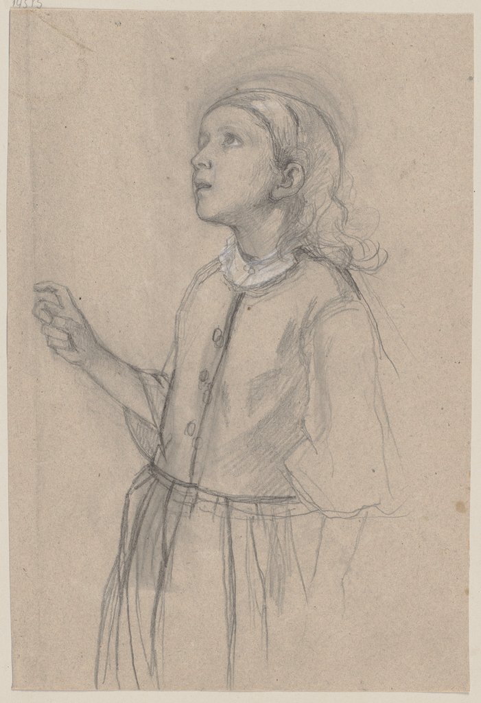 Kleines Mädchen, von links gezeichnet, Jakob Becker