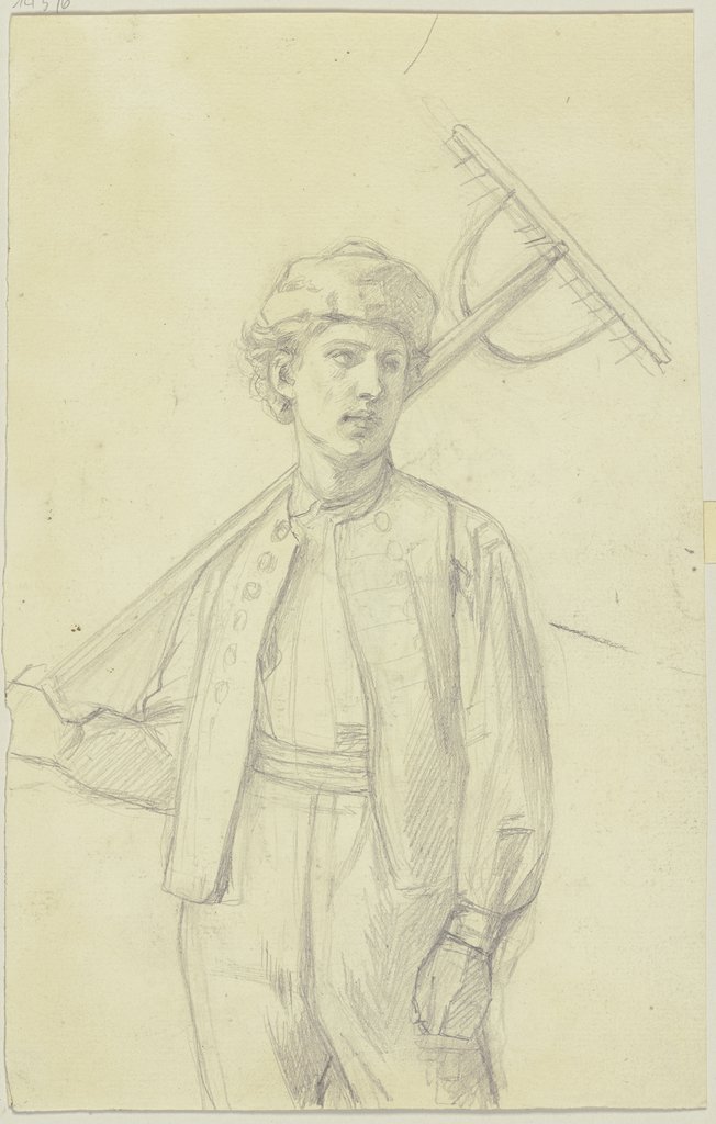 Young farmer with rake, Jakob Becker