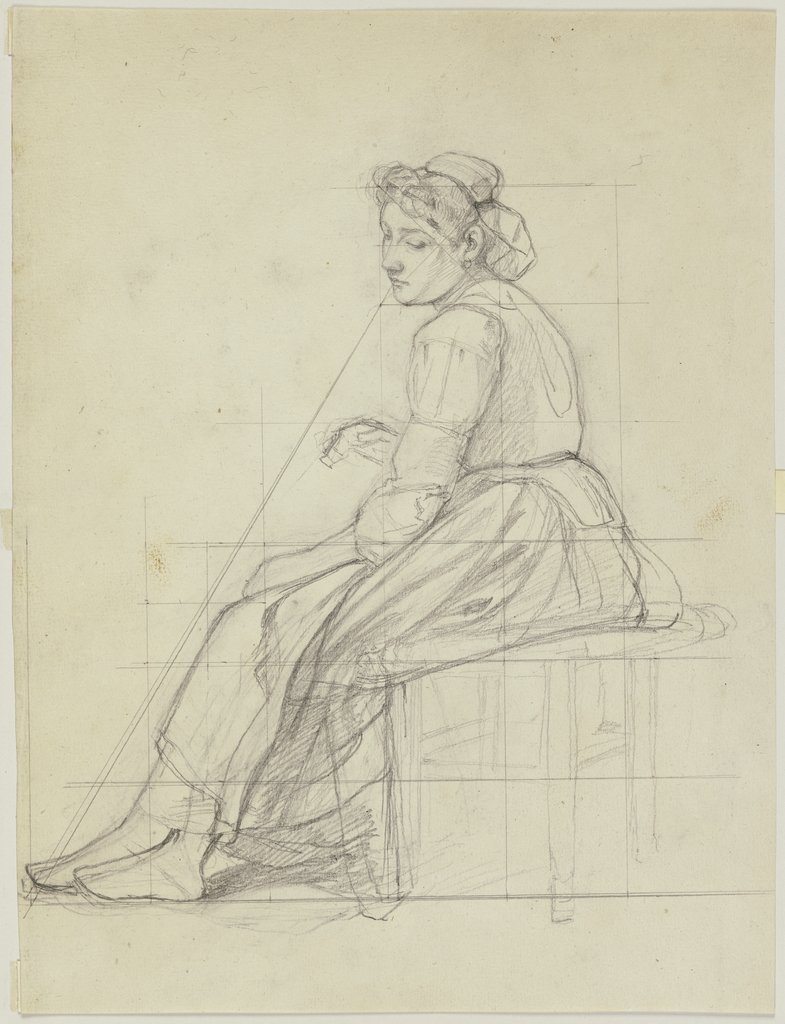 Sitting peasant girl, Jakob Becker