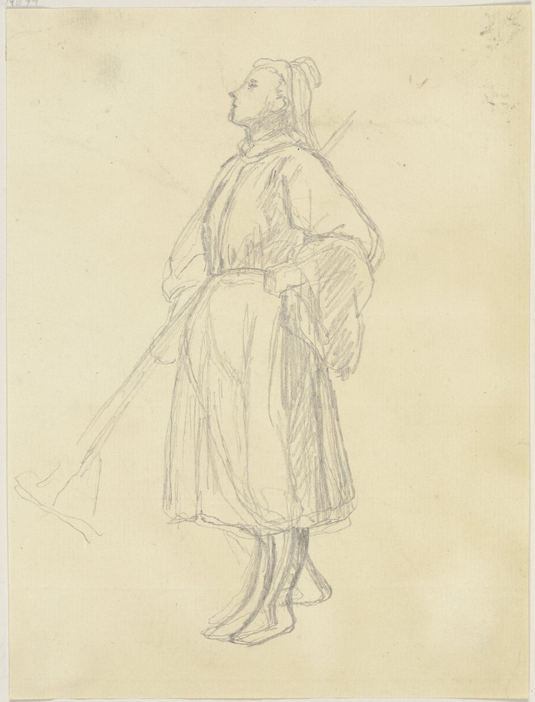 Peasant girl with rake, Jakob Becker