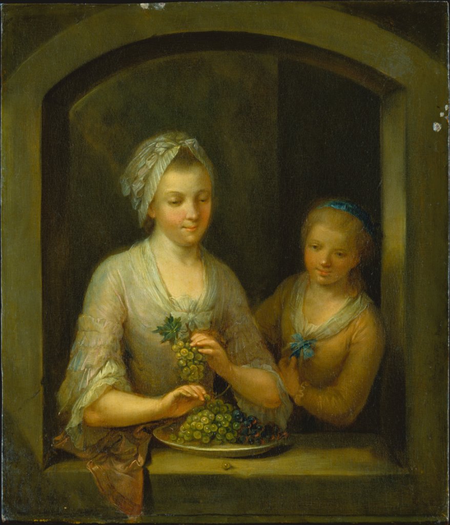 Frau und Mädchen am Fenster, Johann Andreas Herrlein