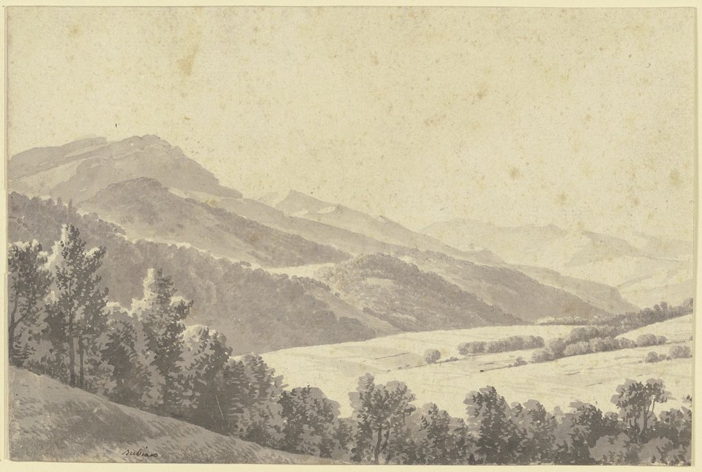 Landscape near Subiaco, French, 19th century