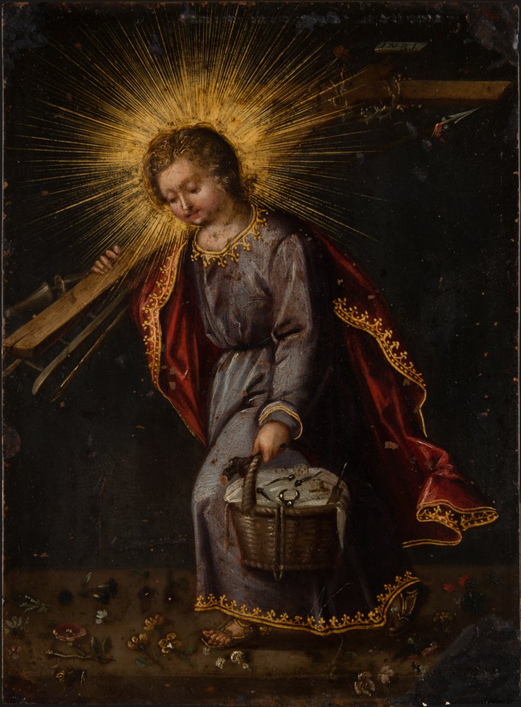 Christus als Kind mit den Leidenswerkzeugen, Flämische Werkstatt;  nach Hieronymus Wierix