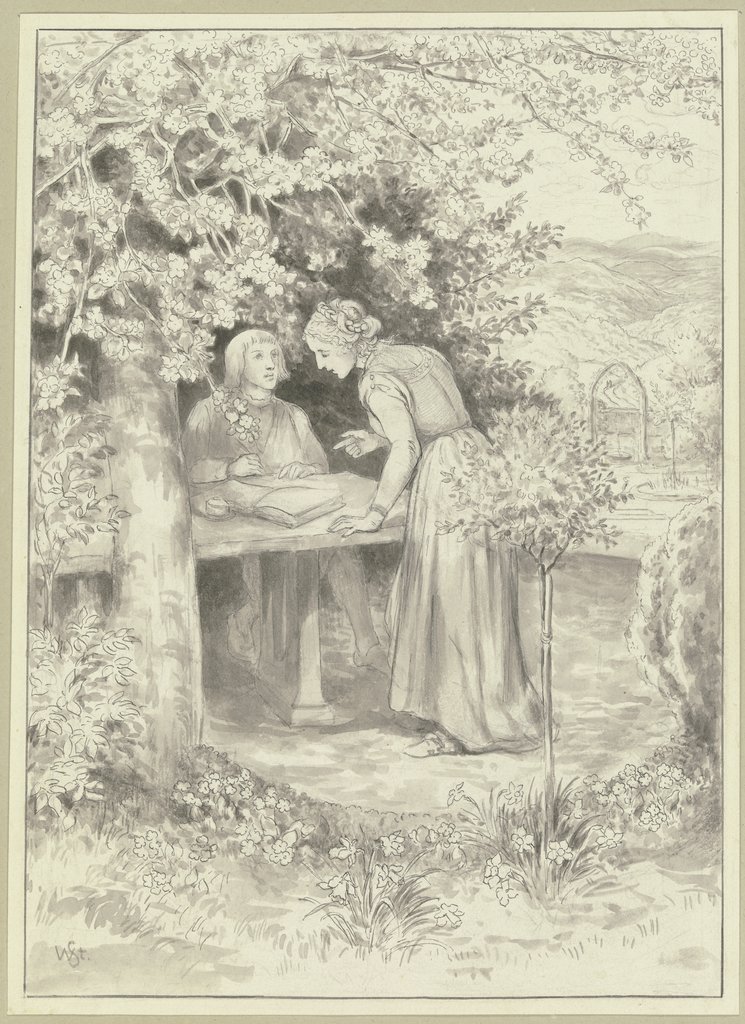Diether und Irmela im Burggarten, Wilhelm Steinhausen