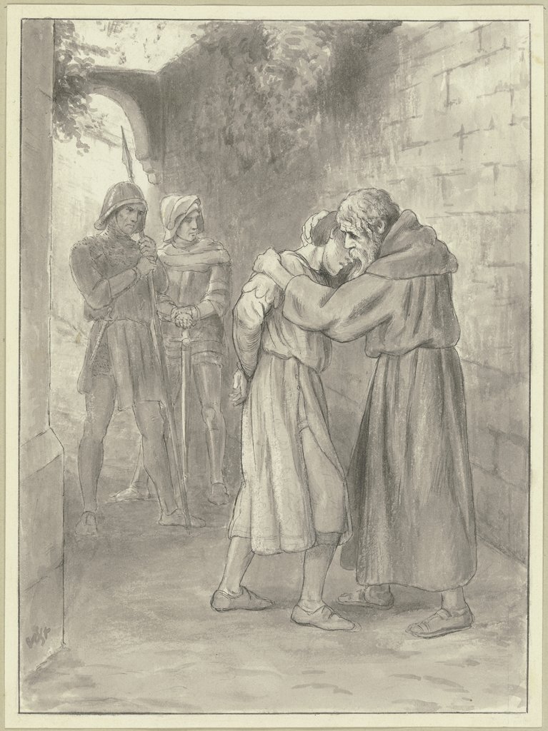 Brun begegnet dem gefangenen Diether, Wilhelm Steinhausen