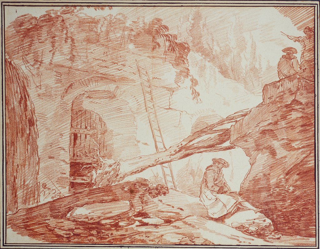 Zeichner in den Ruinen des Palatins, Hubert Robert