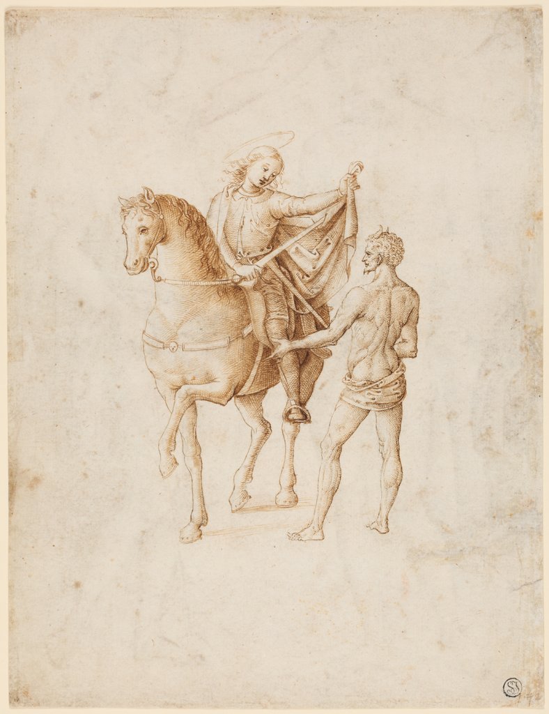 Der heilige Martin begegnet dem Satan, Pietro Perugino;  Umkreis, Berto di Giovanni;   ?