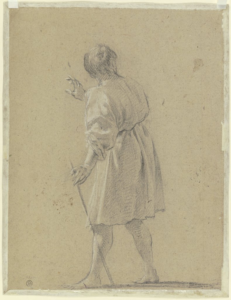 Schreitender Mann mit einem Stab, Simon Vouet, Simon Vouet;  Werkstatt