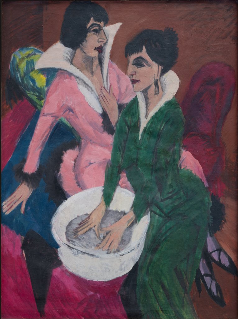 Zwei Frauen mit Waschbecken; Die Schwestern, Ernst Ludwig Kirchner