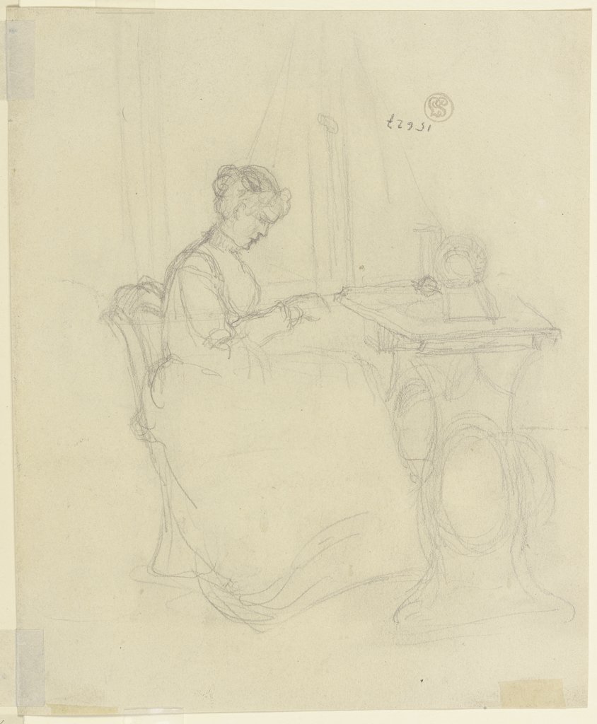 Women in front of a sewing machine, Gustav Schraegle