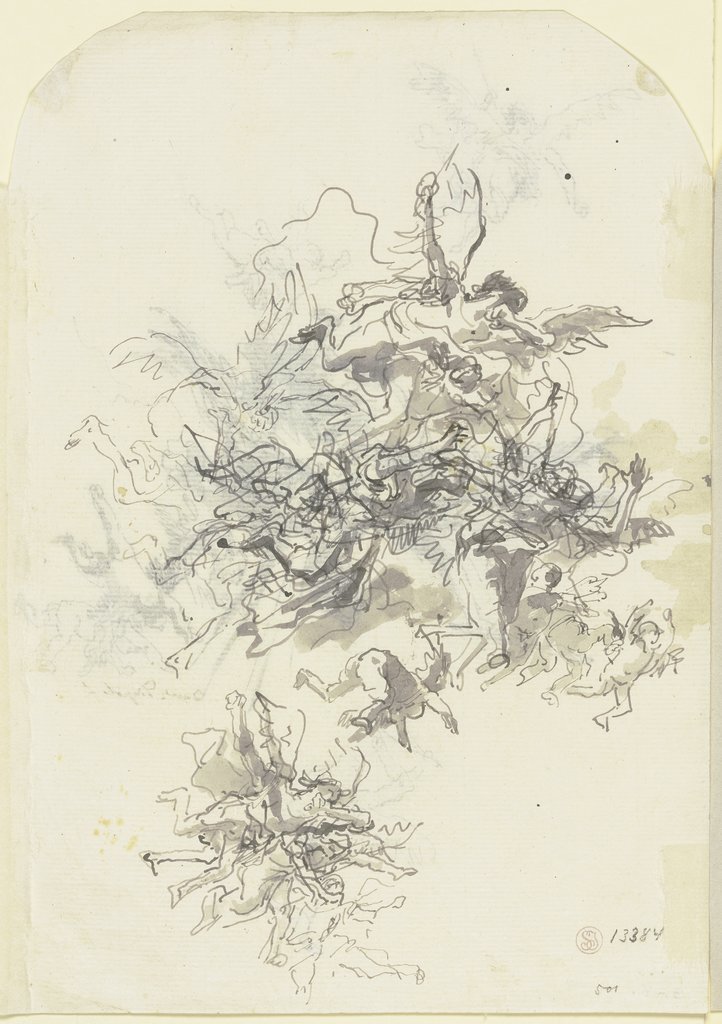 Flying angels and putti, Giovanni Domenico Tiepolo