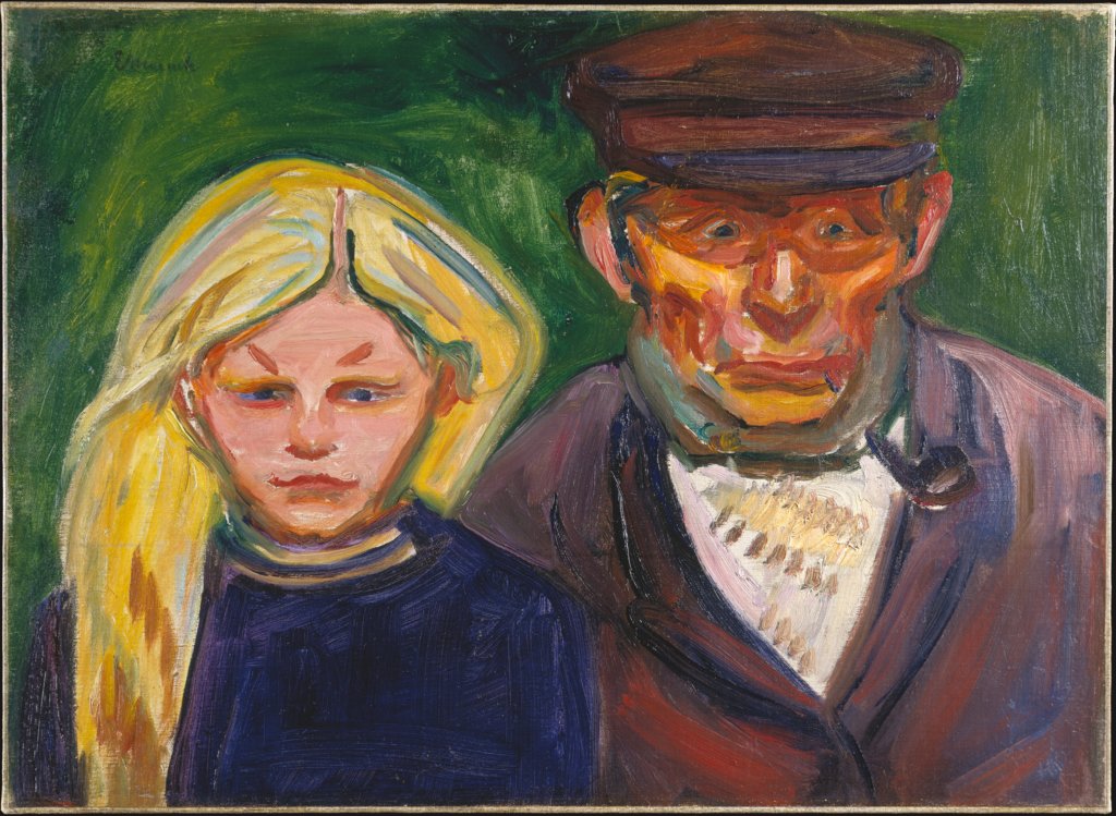 Alter Fischer mit Tochter, Edvard Munch