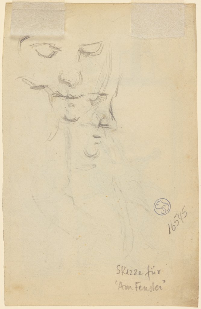Heads with lowered gaze, Otto Scholderer
