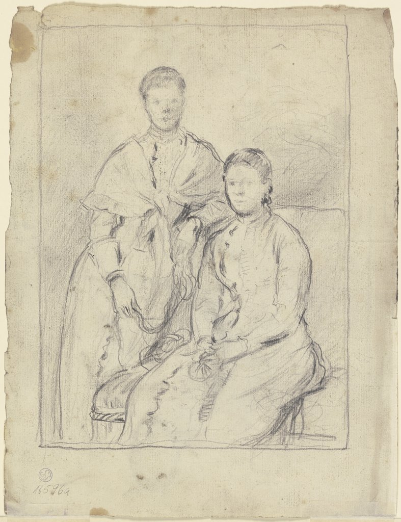 Doppelbildnis einer stehenden und einer sitzenden Frau, Otto Scholderer