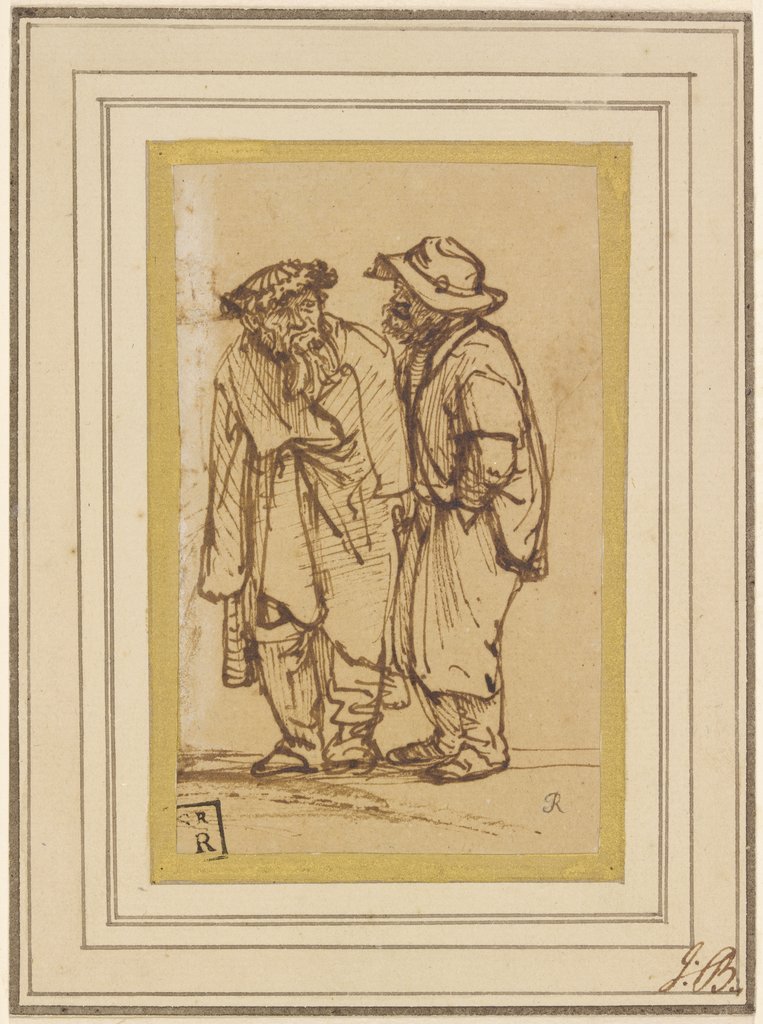 Two men talking, Rembrandt Harmensz. van Rijn;  school
