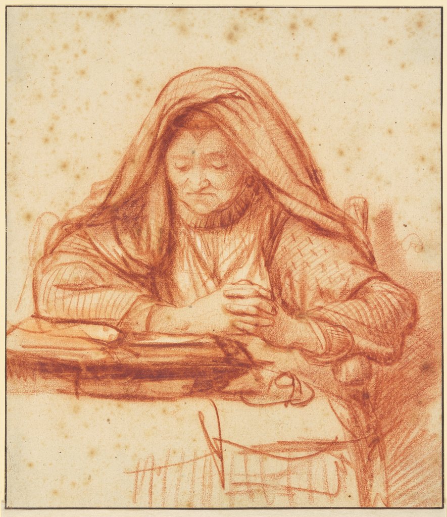 Alte Frau lesend im Gebet, Nicolaes Maes
