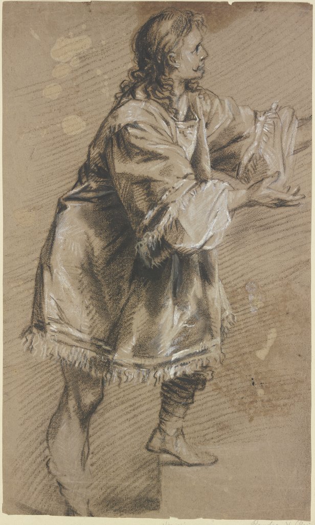 Ein Mann schreitet eine Treppe hinauf, Rembrandt Harmensz. van Rijn;  circle
