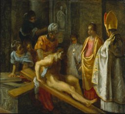 The Frankfurt Altarpiece of the Exaltation of the True Cross:
The Testing of the Cross (middle right)