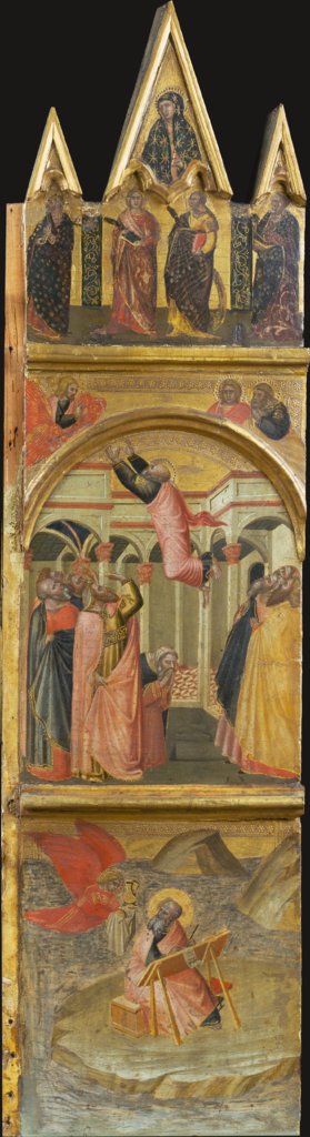 Johannes Ev. auf Patmos, seine Himmelfahrt, Pietro Lorenzetti;  Werkstatt