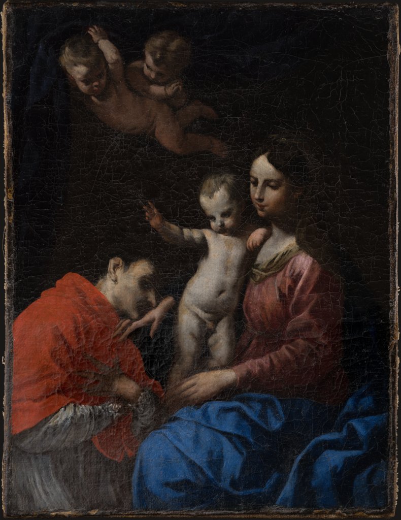 Maria mit Kind vom heiligen Carlo Borromeo verehrt, Simone Cantarini