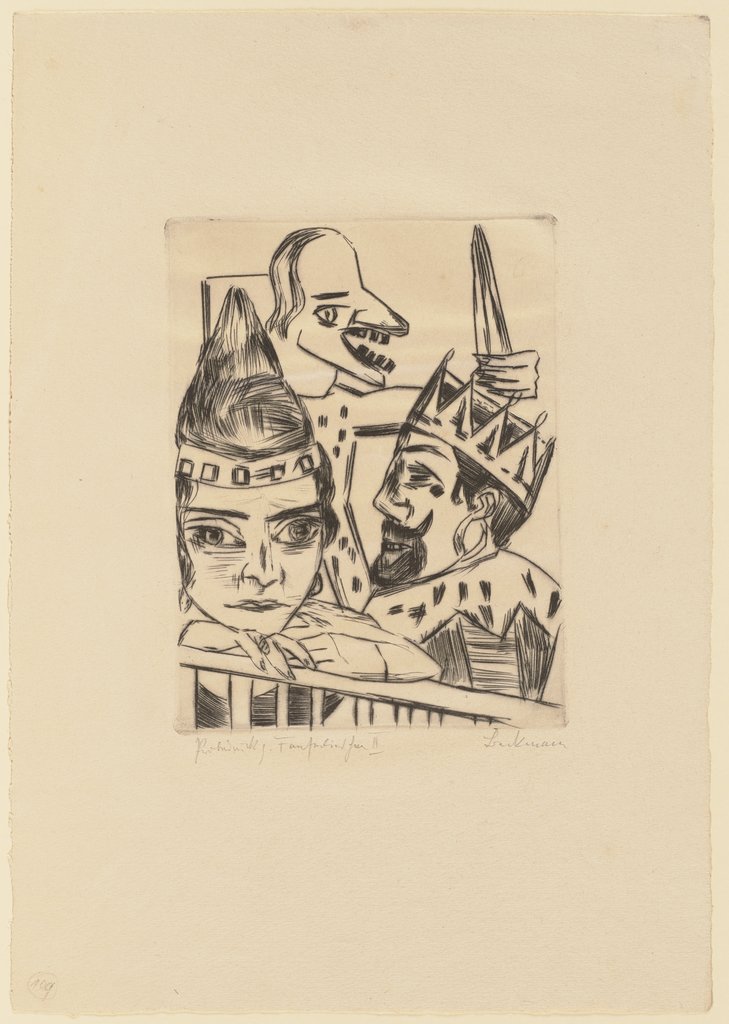König Jerum und seine Frau, die Prinzessin Ursula von Bärwalde, bei dem bösen Hellseher Pumpelirio Holzebocke, Max Beckmann