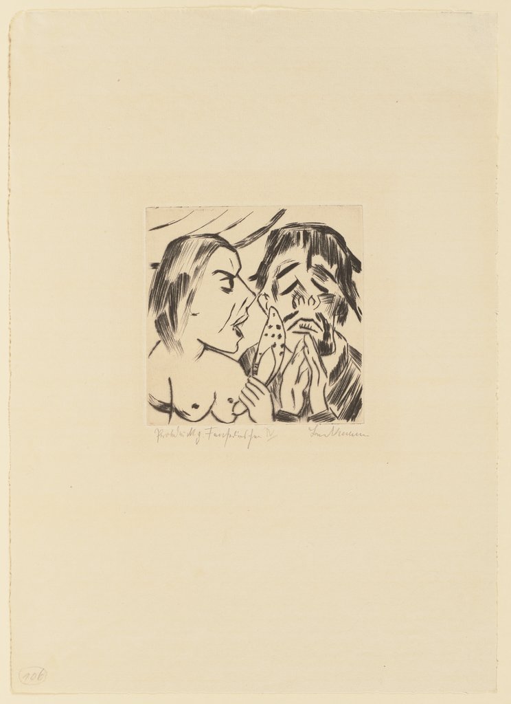 Der Bigamist König Jerum wird von seiner neuen Frau, der Königin Würgipumba, beraten, Max Beckmann