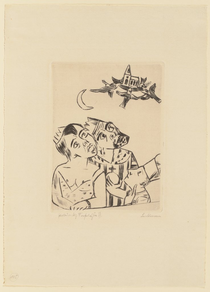 King Jerum, Queen Würgipumba, Ursulus und and the Flying Church, Max Beckmann