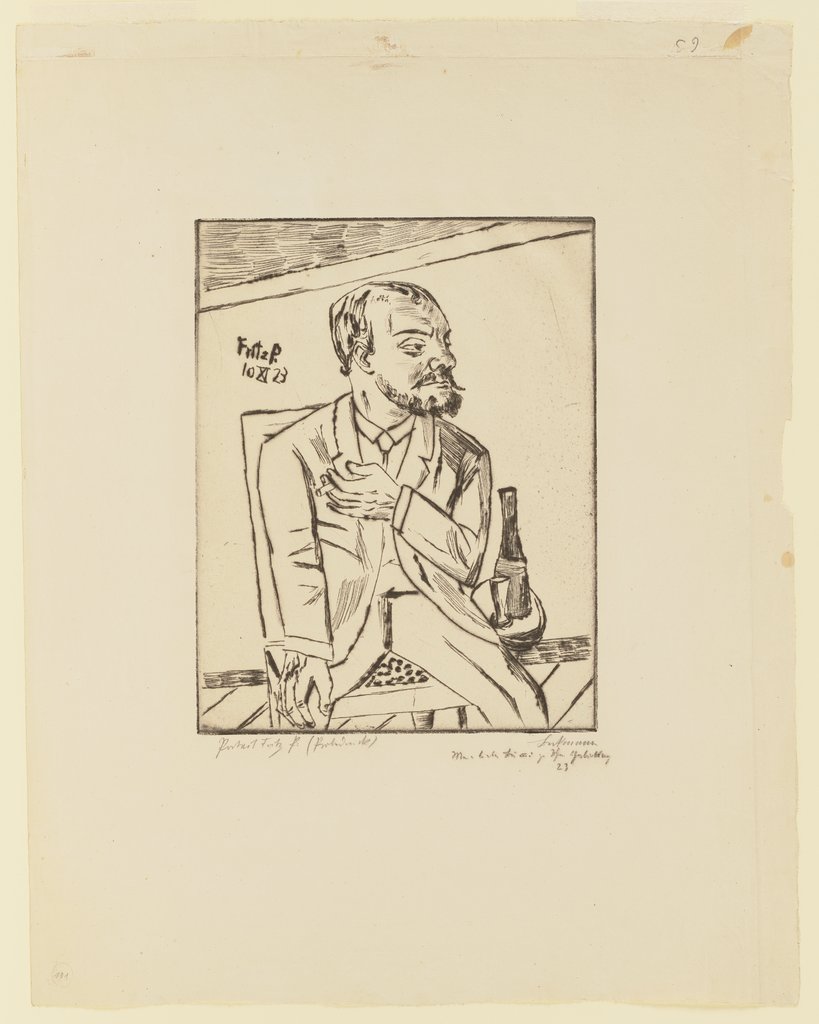 Portrait of Fritz P. / Self-Portrait with Beard, Max Beckmann