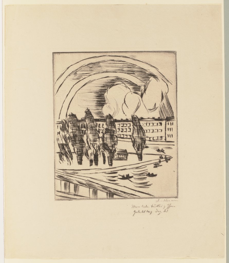 Main River Landscape with Rainbow, Max Beckmann