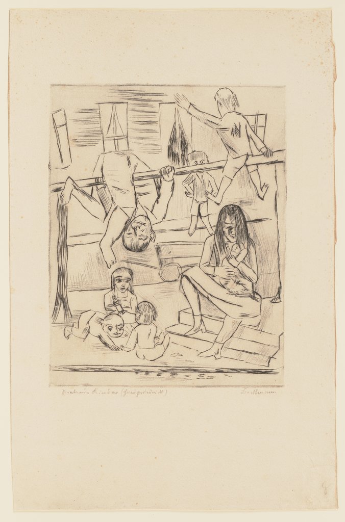 Playing Children (Tall Format), Max Beckmann
