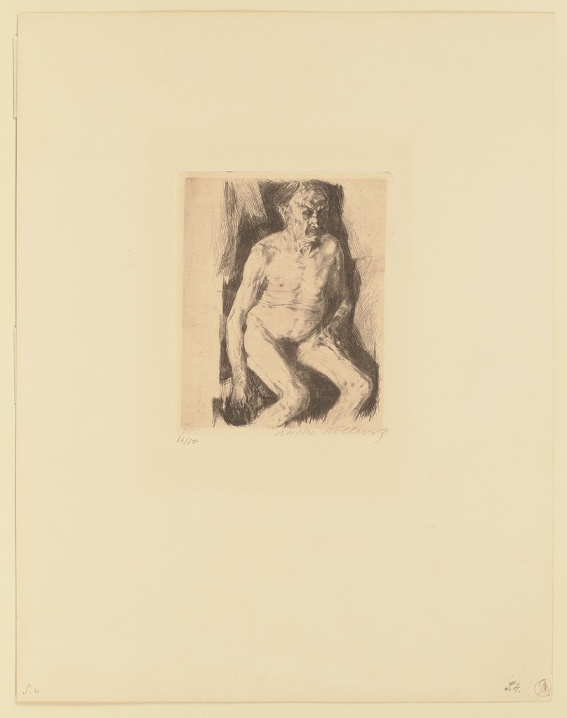 Seated Male Nude, Käthe Kollwitz
