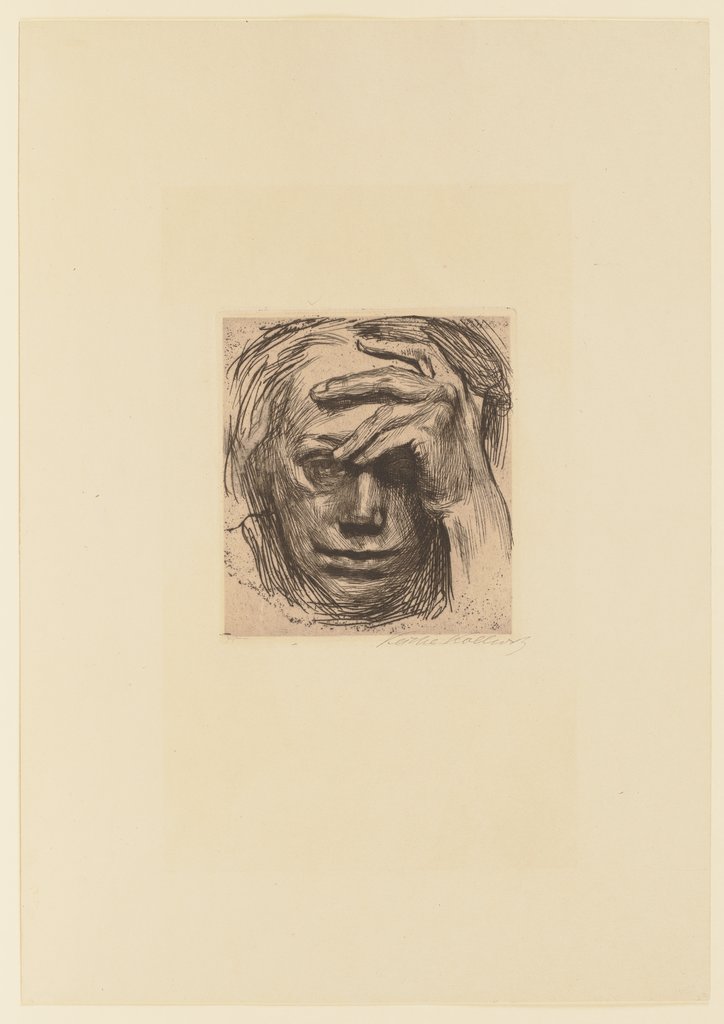 Self-Portrait, Hand at the Forehead, Käthe Kollwitz