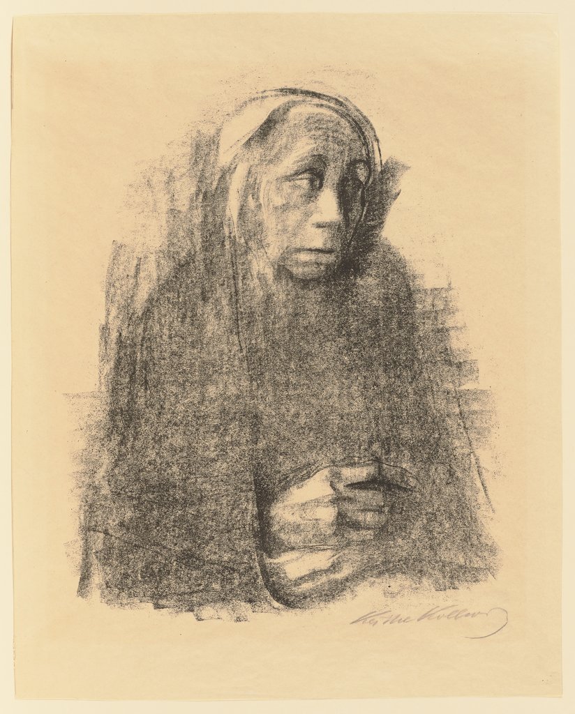 Sitzende Frau mit Umschlagtuch, Käthe Kollwitz