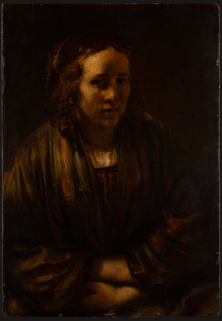 Halbfigur einer jungen Frau („Hendrickje Stoffels"), Rembrandt Harmensz. van Rijn;  oder Rembrandt-Nachahmer ?, Rembrandt Harmensz. van Rijn;  Nachahmer ?