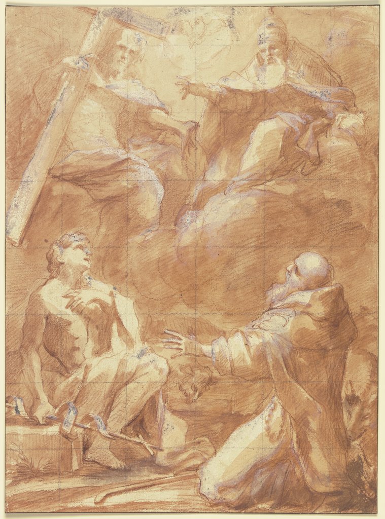 Johannes der Täufer und der Heilige Antonius erblicken Gottvater, Federico Barocci