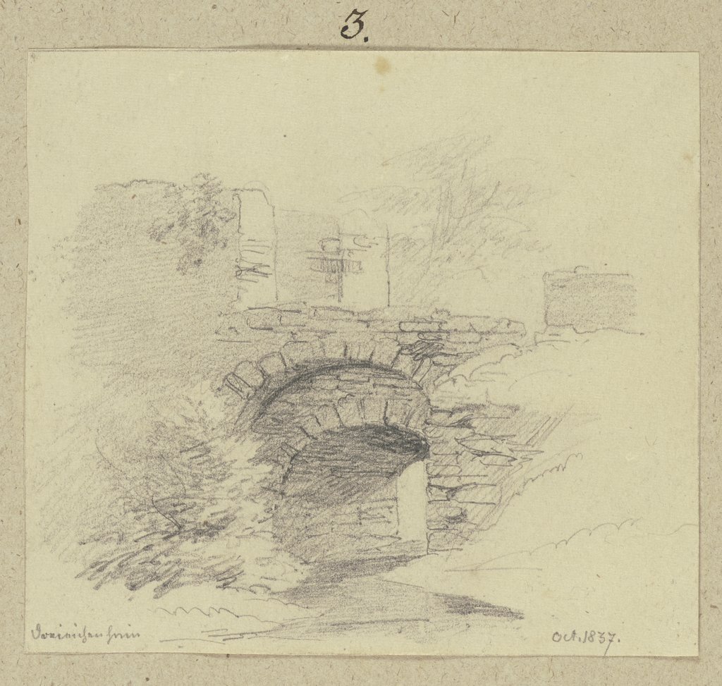 Stone bridge to Hayn castle, Carl Theodor Reiffenstein