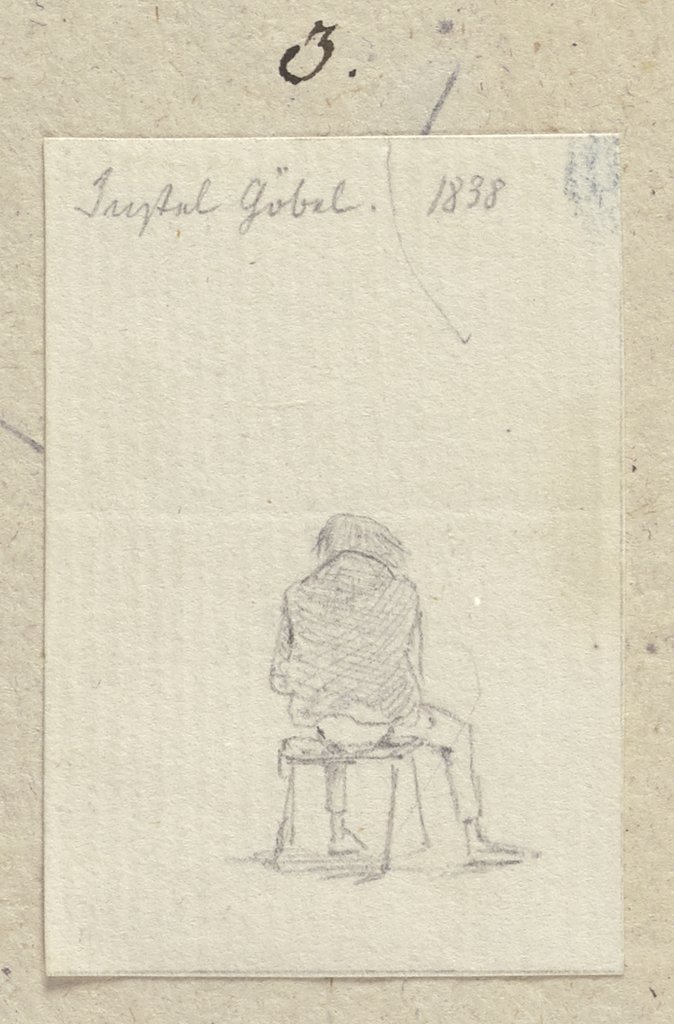 Der Jüngling Justel Göbel, sitzend in Rückansicht, Carl Theodor Reiffenstein