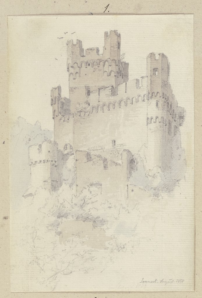 Burg Sooneck in Untersicht, Carl Theodor Reiffenstein