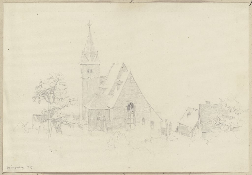 Die Bergkirche Zwingenberg von Osten gesehen, Carl Theodor Reiffenstein